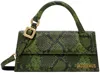 Jacquemus Python-embossed Leather Le Chiquito Long Shoulder Bag In 550 Green