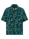 Jacquemus Leaf Print Short Sleeve Shirt With Pocket In Green