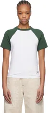 Jacquemus Cotton Blend T-shirt With Contrasting Raglan Sleeves In 050 Multi-green