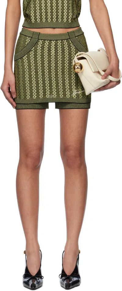 Jacquemus La Jupe Culotte Marino Jacquard-knit Shorts In Multi-black