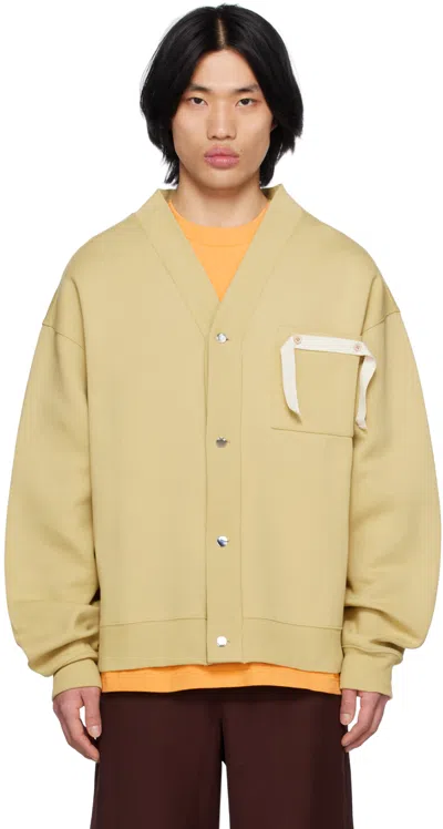 Jacquemus Le Sweatshirt Cardigan Cotton Cardigan In 510 Light Green
