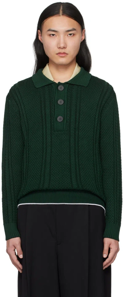 Jacquemus Green Les Sculptures 'la Maille Belo' Polo