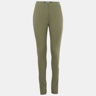 Jacquemus Green Linen Blend Skinny Trousers