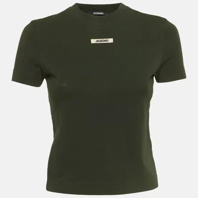 Pre-owned Jacquemus Green Logo Applique Jersey T-shirt Xs