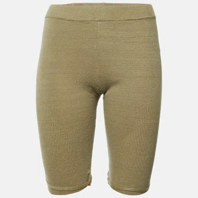Pre-owned Jacquemus Green Rib Knit Buckle Detail Sierra Shorts S