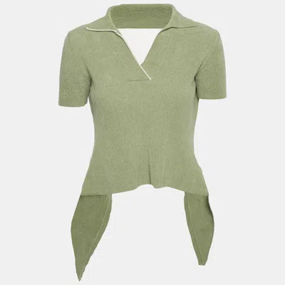 Pre-owned Jacquemus Green Rib Knit Tie-up Back Open Top S