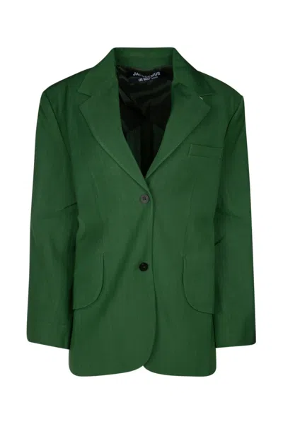 JACQUEMUS GREEN SINGLE-BREASTED BLAZER