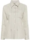 Jacquemus La Chemise De Costume Striped Silk Shirt In Green