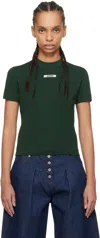 Jacquemus Green 'the Gros Grain' T-shirt In 591 Dark Green 2