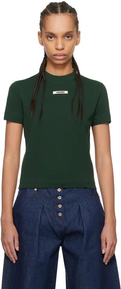 Jacquemus Green 'the Gros Grain' T-shirt In 591 Dark Green 2