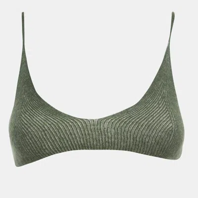 Pre-owned Jacquemus Green Wool Blend Knit Bralette Top M