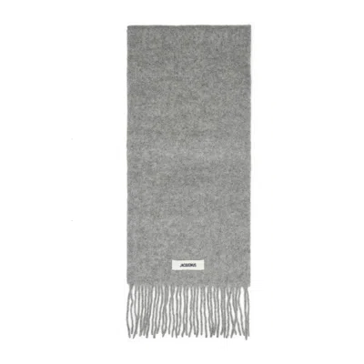 Jacquemus Grey Alpaca L Echarpe Carro Scarf In Gray