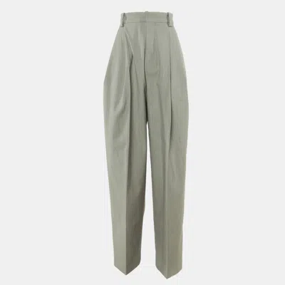 Pre-owned Jacquemus Grey Cotton Blend Wide Leg La Casa Trousers L In Gray