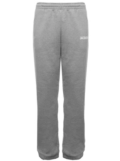 Jacquemus Grey Cotton Jogger With  Logo  Man