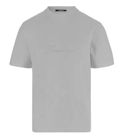 JACQUEMUS MEN GREY COTTON SOLID T-SHIRT, XL LUXURY T-SHIRTS FOR MEN DARVEYS