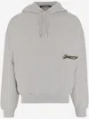 Jacquemus Hooded Sweater With Drawstring And Ribbed Finish In Gray