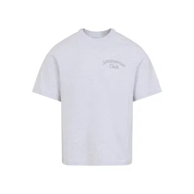 Jacquemus Grey Cotton T-shirt With Embroidered Logo In White