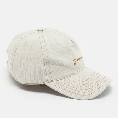 Pre-owned Jacquemus Grey Denim La Casquette Signature Baseball Cap Size 60 Cm