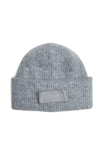 Jacquemus Grey Grosgrain Cap In Gray