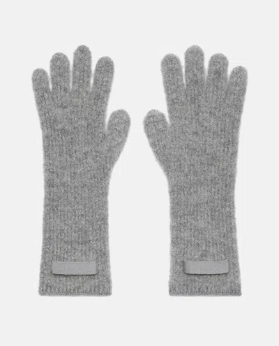Jacquemus Grey Grosgrain Wool Gloves