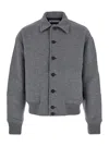 Jacquemus Grey Jacket With Classic Collar And Dropped Shoulders In Wool Man In Gray