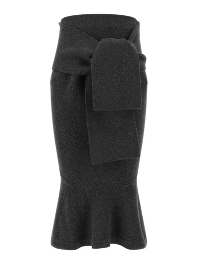 Jacquemus Grey La Jupe Fiocco Wool-cashmere Skirt