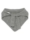 Jacquemus Alpaca Scarf With Knot Detail And Ribbed Texture In Gray