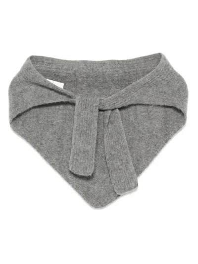 JACQUEMUS GREY LE CHALE GROS GRAIN SCARF