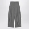 Jacquemus Grey Pleated Wool Trousers Women In Gray