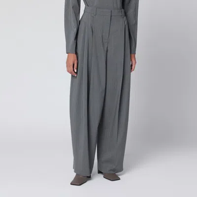 JACQUEMUS JACQUEMUS | GREY PLEATED WOOL TROUSERS