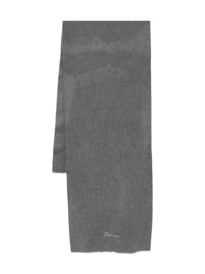Jacquemus Grey Solid Scarf In Gray