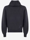 Jacquemus Grey Turtleneck Embroidered Logo Sweater In Gray