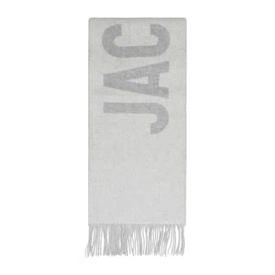 JACQUEMUS GREY WOOL LOGOED L'ÉCHARPE