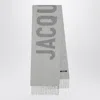 Jacquemus Grey Wool Scarf With Logo Women In Gray