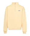 Jacquemus High Collar Half-zip Grosgrain Sweatshirt In Light Beige