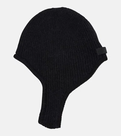 Jacquemus Gros Grain Alpaca-blend Hood In Black