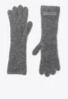 Jacquemus Gros Grain Alpaca Gloves In Gray