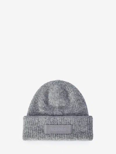 Jacquemus Gros Grain Beanie In Gray