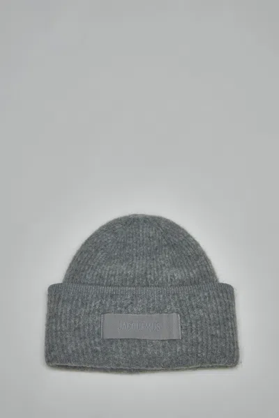 Jacquemus Gros Grain Beanie In Gray