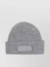 Jacquemus Le Bonnet Grosgrain-trimmed Ribbed-knit Beanie In Gray