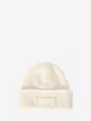 Jacquemus Knitted Beanie Hat With Gros-grain Logo In White