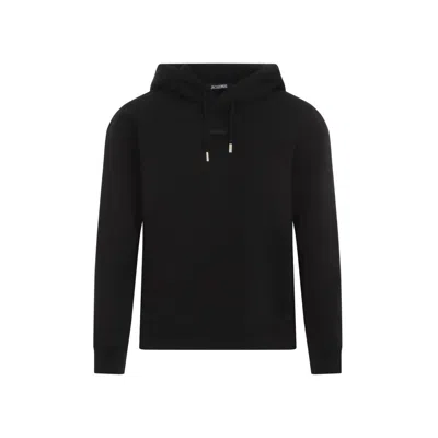 Jacquemus Gros Grain Black Hoodie With Drawstring