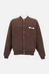 Jacquemus The Gros Grain Press-stud Cardigan In Brown