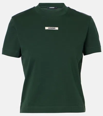 Jacquemus Gros Grain Cotton-blend T-shirt In Green