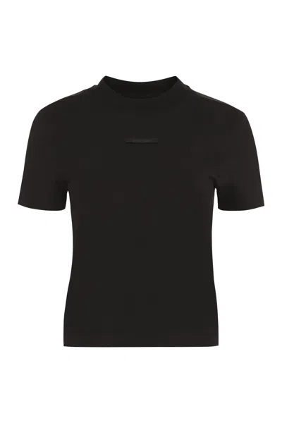 Jacquemus Gros Grain Cotton Crew-neck T-shirt In Black