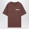 Jacquemus Gros Grain Cotton Crew-neck T-shirt In Brown