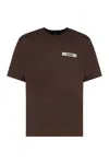 Jacquemus Gros Grain Cotton Crew-neck T-shirt In Brown