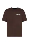 Jacquemus Gros Grain Cotton Crew-neck T-shirt In Burgundy