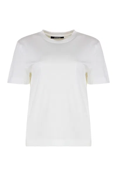 Jacquemus Gros Grain Cotton Crew-neck T-shirt In White
