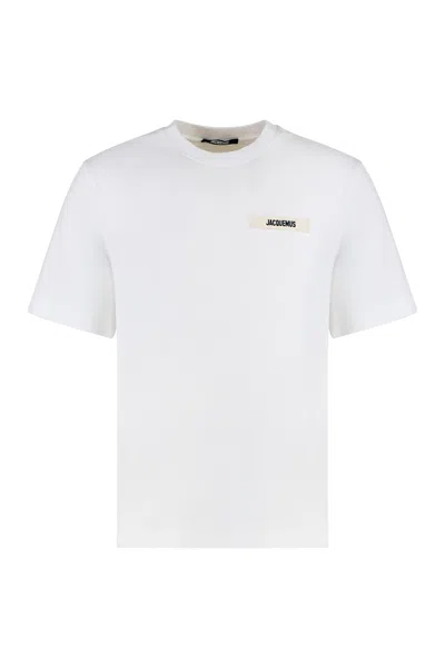 Jacquemus Gros Grain Cotton Crew-neck T-shirt In White